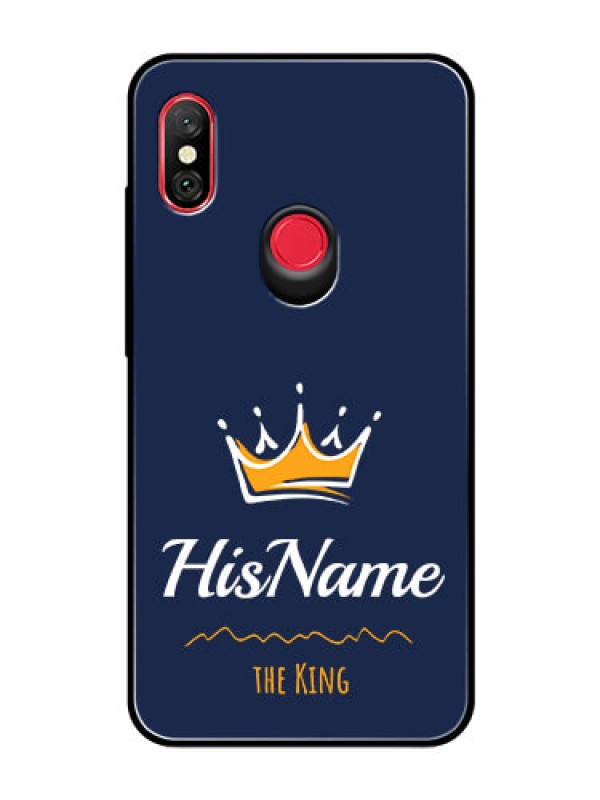 Custom Redmi Note 6 Pro Glass Phone Case King with Name