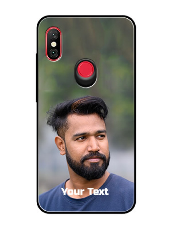 Custom Redmi Note 6 Pro Glass Mobile Cover: Photo with Text