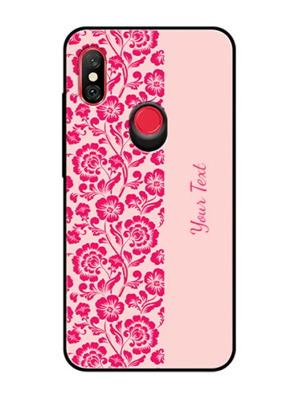 Custom Xiaomi Redmi Note 6 Pro Custom Glass Phone Case - Attractive Floral Pattern Design