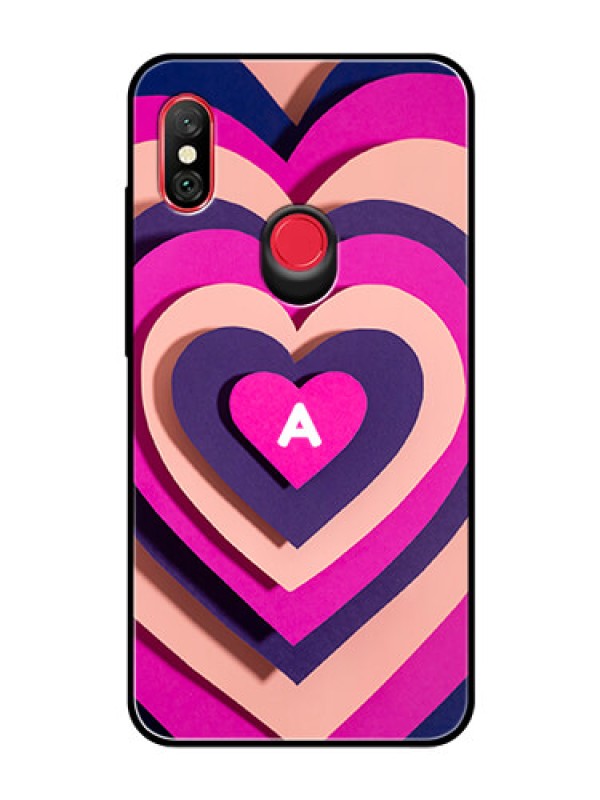 Custom Xiaomi Redmi Note 6 Pro Custom Glass Mobile Case - Cute Heart Pattern Design