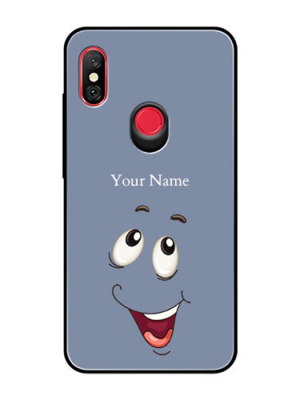 Custom Xiaomi Redmi Note 6 Pro Photo Printing on Glass Case - Laughing Cartoon Face Design