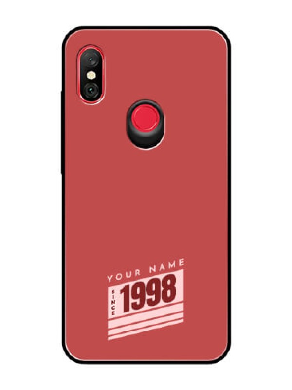 Custom Xiaomi Redmi Note 6 Pro Custom Glass Phone Case - Red custom year of birth Design