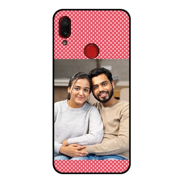Redmi Note 7 Pro Custom Glass Phone Case  - White Dotted Design