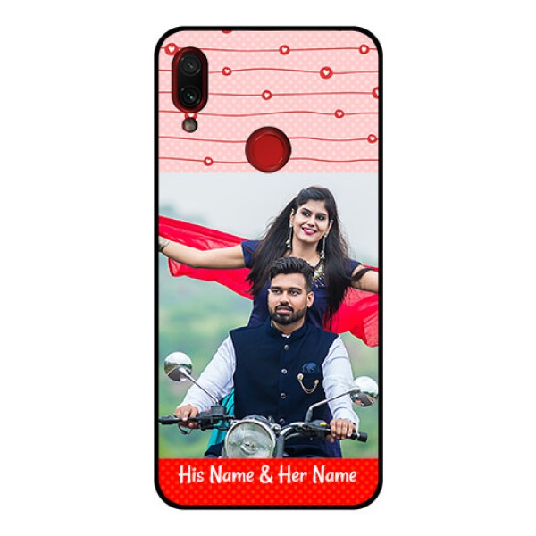 Redmi Note 7 Pro Personalized Glass Phone Case - Red Pattern Case Design Redmi Note 7 Pro Personalized Glass Phone Case - Red Pattern Case Design