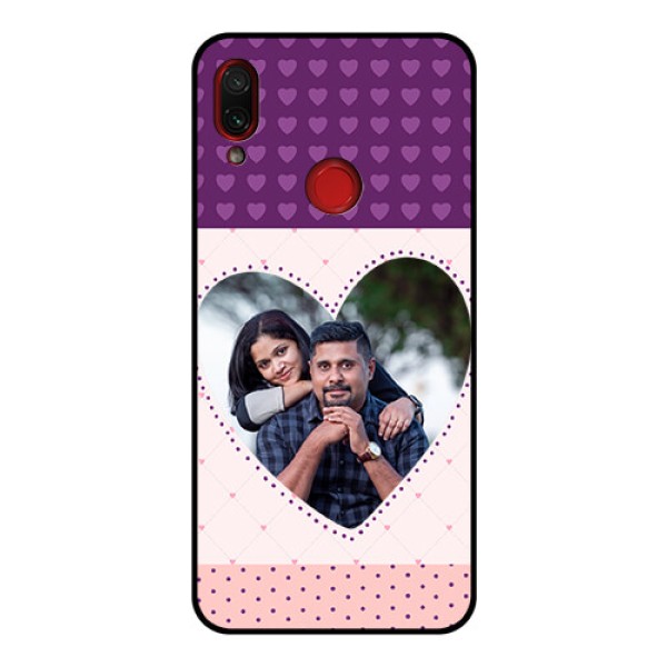 Redmi Note 7 Pro Custom Glass Phone Case - Violet Love Dots Design Redmi Note 7 Pro Custom Glass Phone Case - Violet Love Dots Design