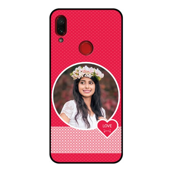 Redmi Note 7 Pro Personalised Glass Phone Case  - Pink Pattern Design