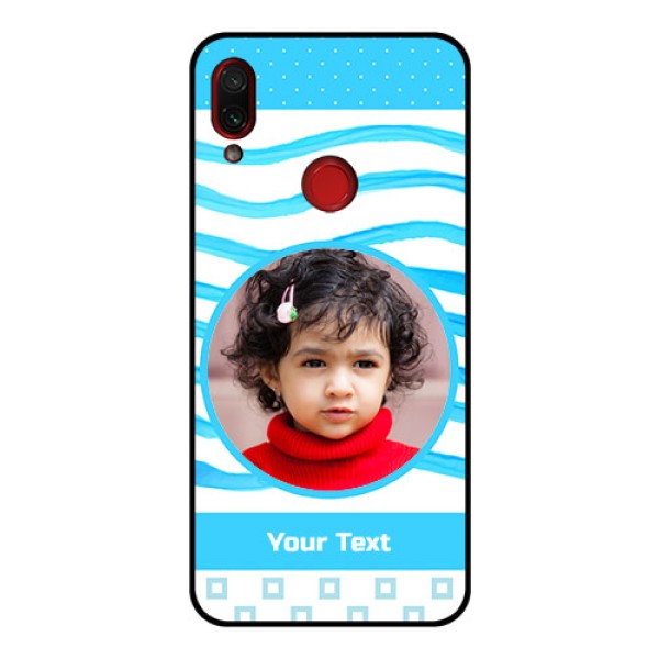 Redmi Note 7 Pro Custom Glass Phone Case - Simple Blue Case Design Redmi Note 7 Pro Custom Glass Phone Case - Simple Blue Case Design