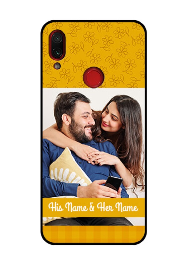 Redmi Note 7 Pro Custom Glass Mobile Case  - Yellow Floral Design