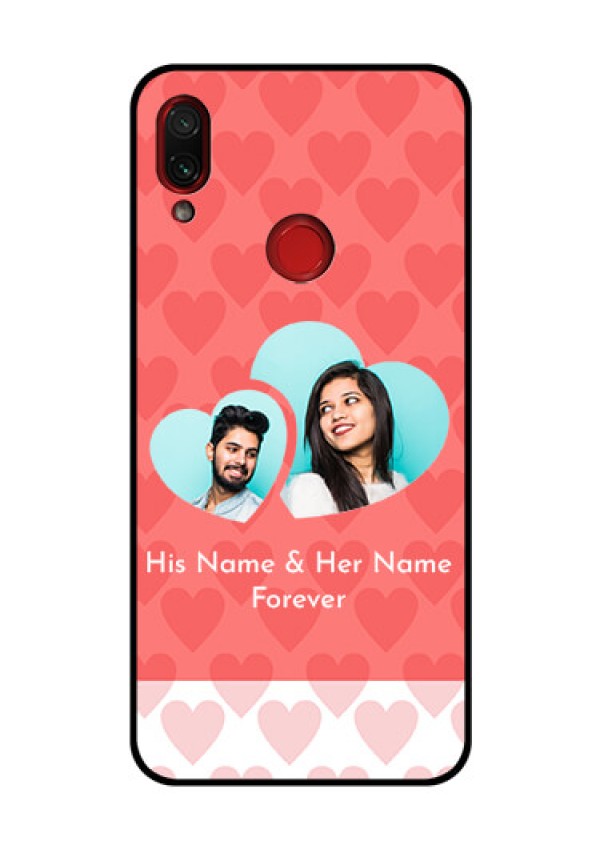 Redmi Note 7 Pro Personalized Glass Phone Case  - Couple Pic Upload Design
