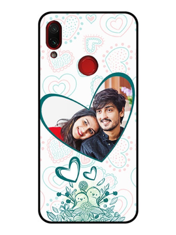 Custom Redmi Note 7 Pro Photo Printing on Glass Case  - Premium Couple Design