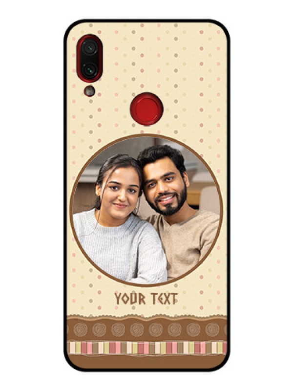 Custom Redmi Note 7 Pro Custom Glass Mobile Case  - Brown Dotted Mobile Case Design