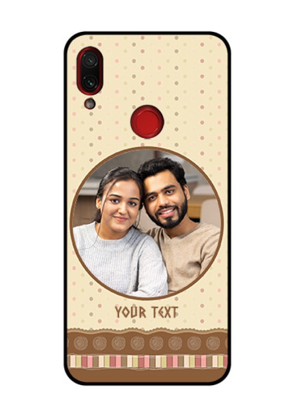 Redmi Note 7 Pro Custom Glass Mobile Case  - Brown Dotted Mobile Case Design