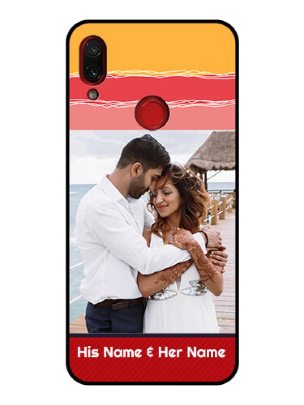 Custom Redmi Note 7 Pro Custom Glass Mobile Case  - Colorful Case Design