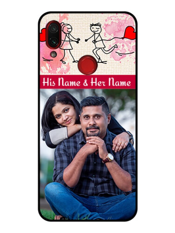 Custom Redmi Note 7 Pro Photo Printing on Glass Case  - You and Me Case Design