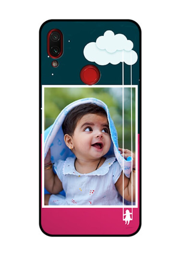 Redmi Note 7 Pro Custom Glass Phone Case  - Cute Girl with Cloud Design