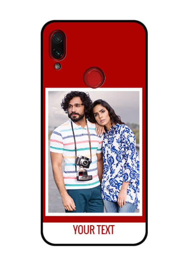 Redmi Note 7 Pro Personalized Glass Phone Case  - Simple Red Color Design