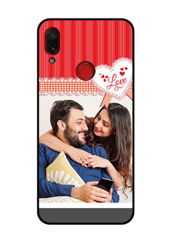 Redmi Note 7 Pro Custom Glass Mobile Case  - Red Love Pattern Design