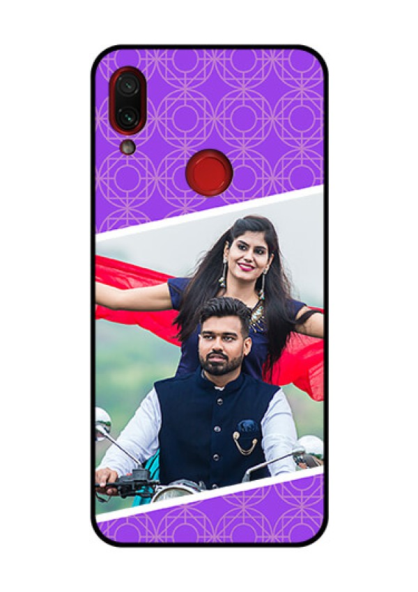 Redmi Note 7 Pro Custom Glass Phone Case  - Violet Pattern Design