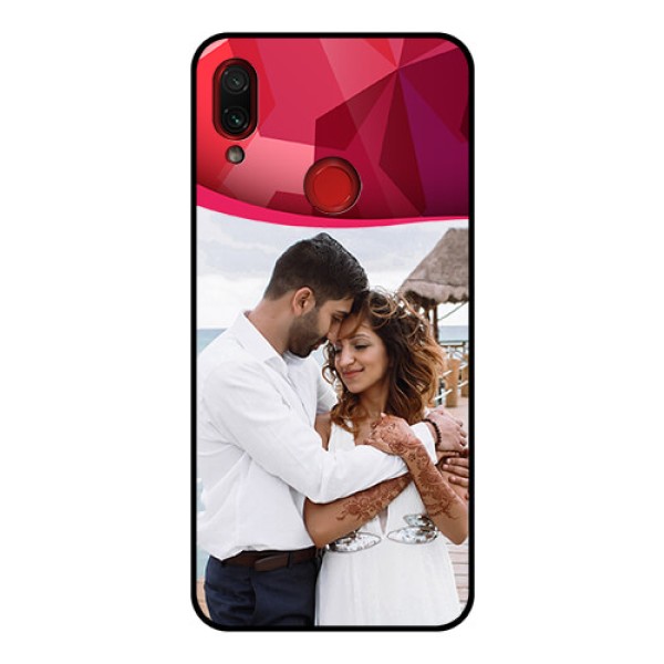 Redmi Note 7 Pro Custom Glass Mobile Case  - Red Abstract Design