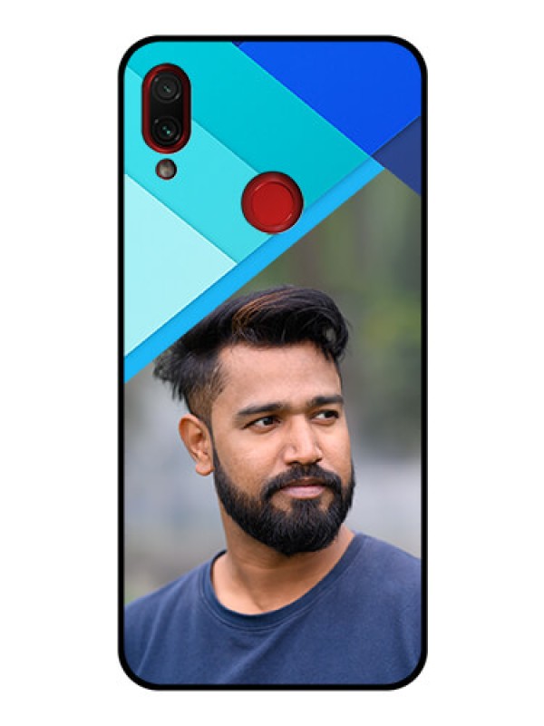 Custom Redmi Note 7 Pro Custom Glass Phone Case  - Blue Pattern Design