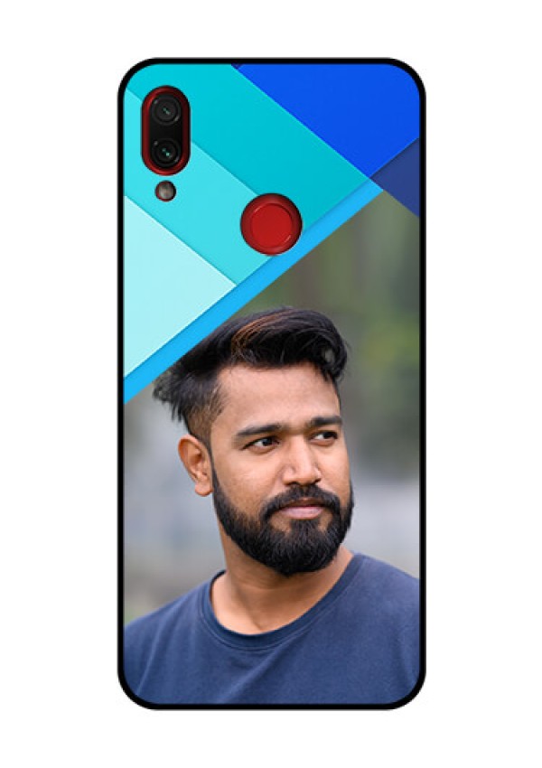 Redmi Note 7 Pro Custom Glass Phone Case  - Blue Pattern Design