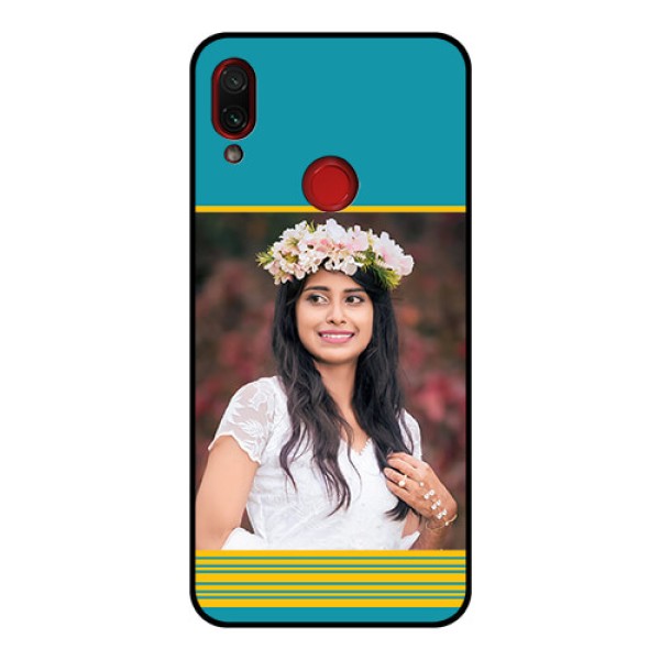 Redmi Note 7 Pro Custom Glass Phone Case  - Yellow & Blue Design 