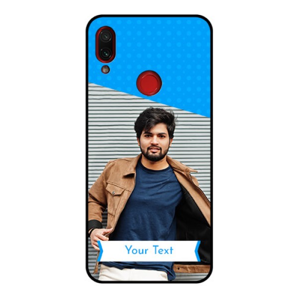 Redmi Note 7 Pro Photo Printing on Glass Case - Simple Blue Color Design Redmi Note 7 Pro Photo Printing on Glass Case - Simple Blue Color Design