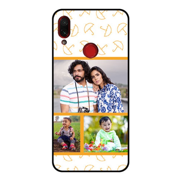 Redmi Note 7 Pro Custom Glass Mobile Case  - Yellow Pattern Design