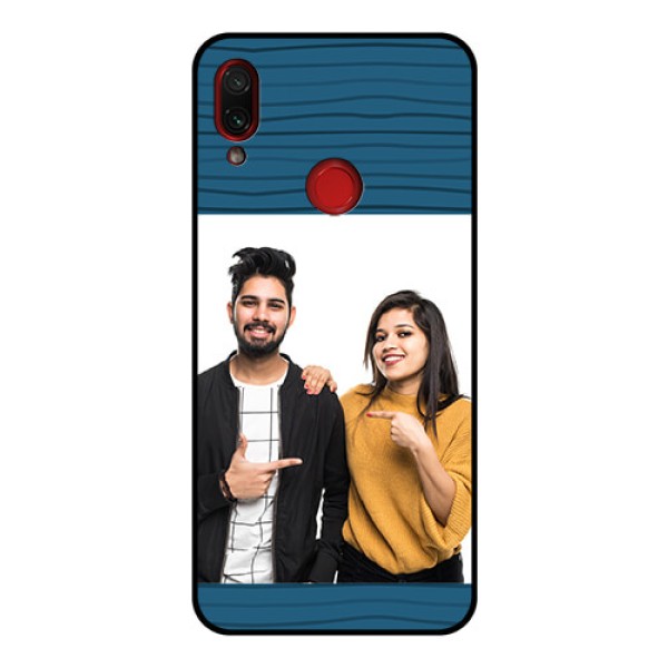 Redmi Note 7 Pro Custom Glass Phone Case - Blue Pattern Cover Design Redmi Note 7 Pro Custom Glass Phone Case - Blue Pattern Cover Design