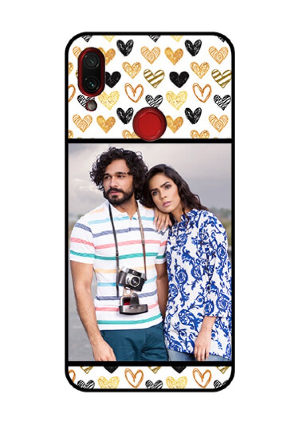 Redmi Note 7 Pro Photo Printing on Glass Case  - Love Symbol Design
