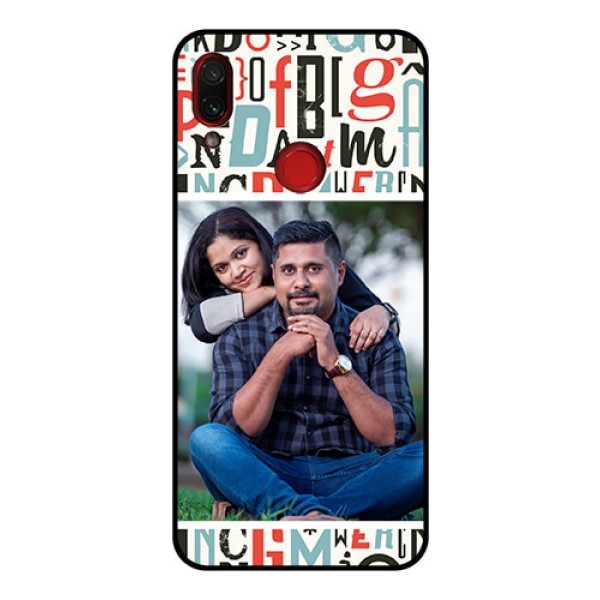 Redmi Note 7 Pro Personalized Glass Phone Case  - Alphabet Design