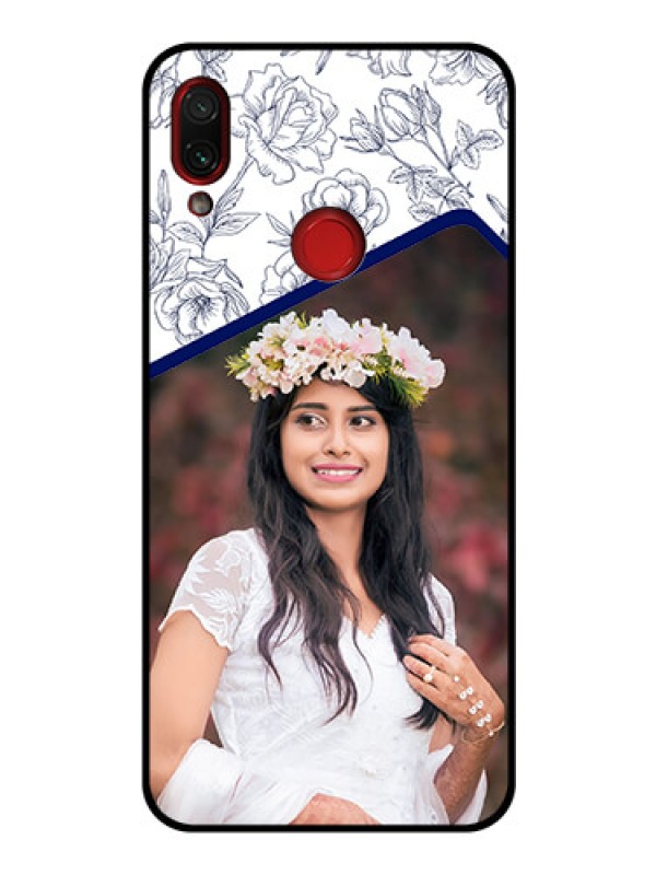 Custom Redmi Note 7 Pro Personalized Glass Phone Case  - Premium Floral Design