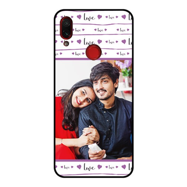 Redmi Note 7 Pro Custom Glass Mobile Case - Couples Heart Design Redmi Note 7 Pro Custom Glass Mobile Case - Couples Heart Design
