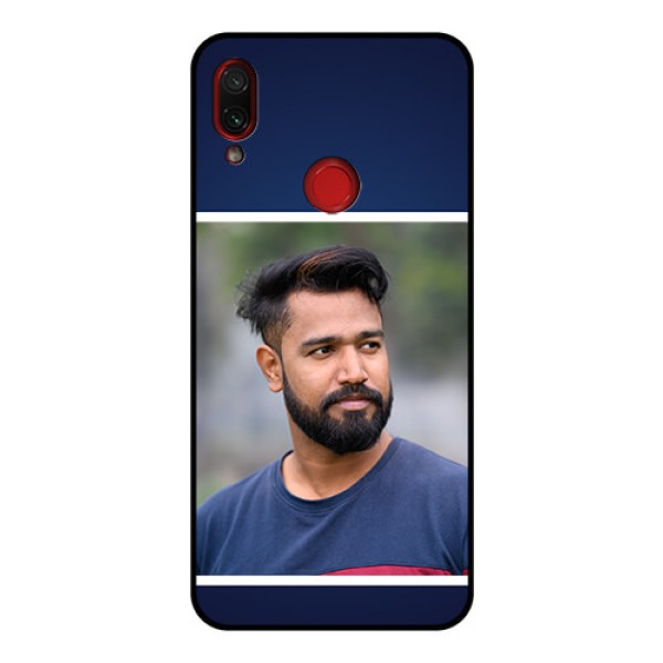 Redmi Note 7 Pro Personalized Glass Phone Case - Simple Royal Blue Design Redmi Note 7 Pro Personalized Glass Phone Case - Simple Royal Blue Design