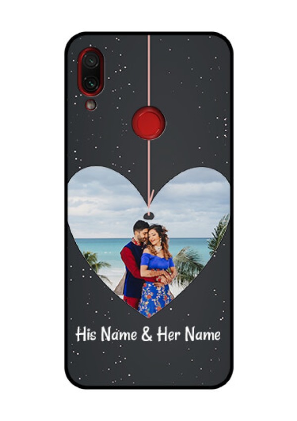 Redmi Note 7 Pro Custom Glass Phone Case  - Hanging Heart Design