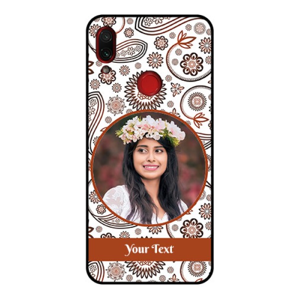Redmi Note 7 Pro Custom Glass Mobile Case  - Abstract Floral Design 
