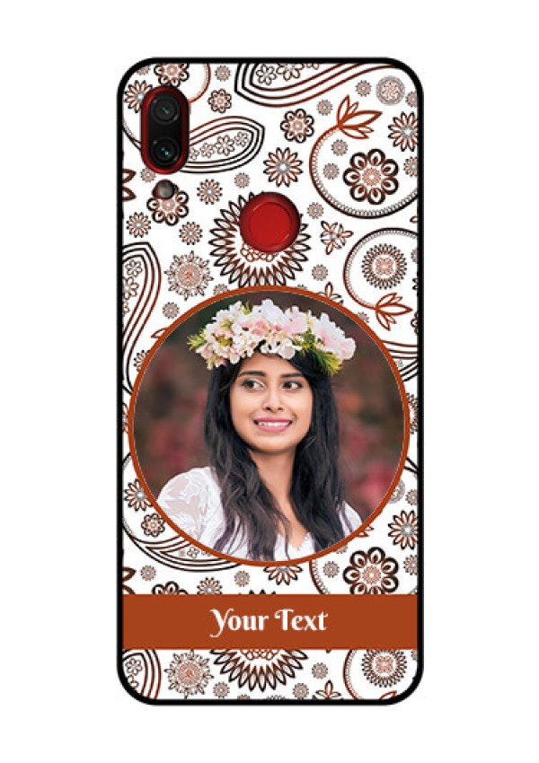 Redmi Note 7 Pro Custom Glass Mobile Case  - Abstract Floral Design 