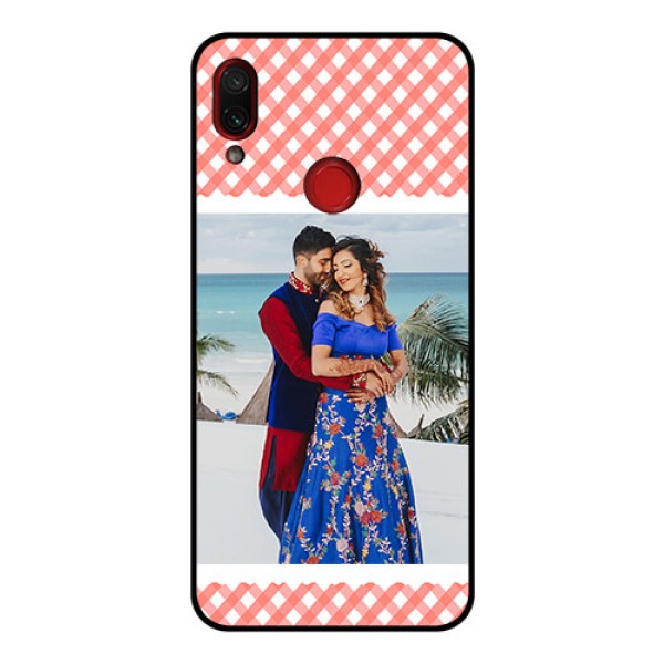 Redmi Note 7 Pro Personalized Glass Phone Case  - Pink Pattern Design