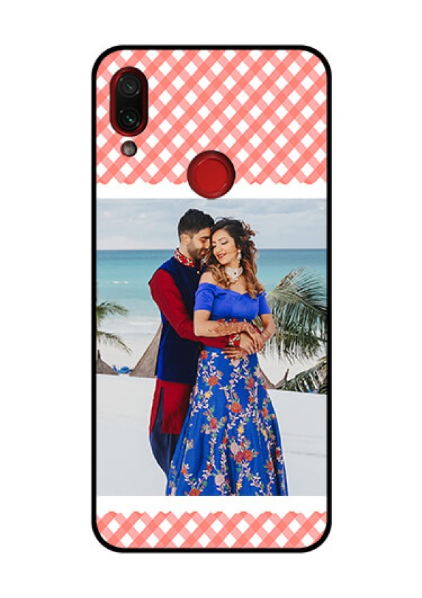 Redmi Note 7 Pro Personalized Glass Phone Case  - Pink Pattern Design