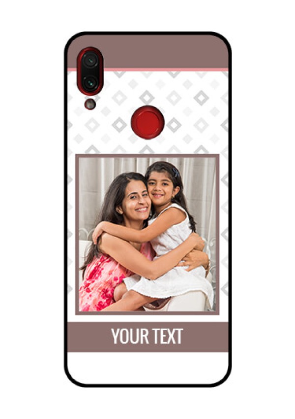 Redmi Note 7 Pro Photo Printing on Glass Case  - Simple Diamond Design