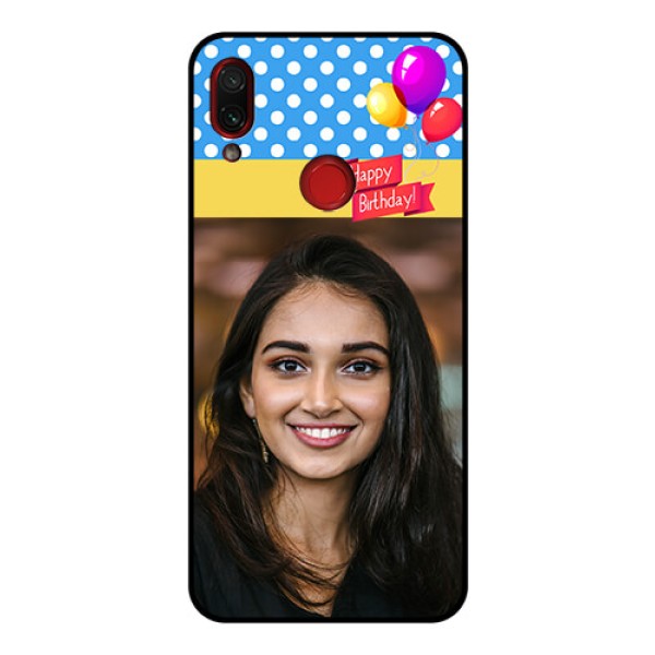 Redmi Note 7 Pro Custom Glass Mobile Case  - Happy Birthday Design