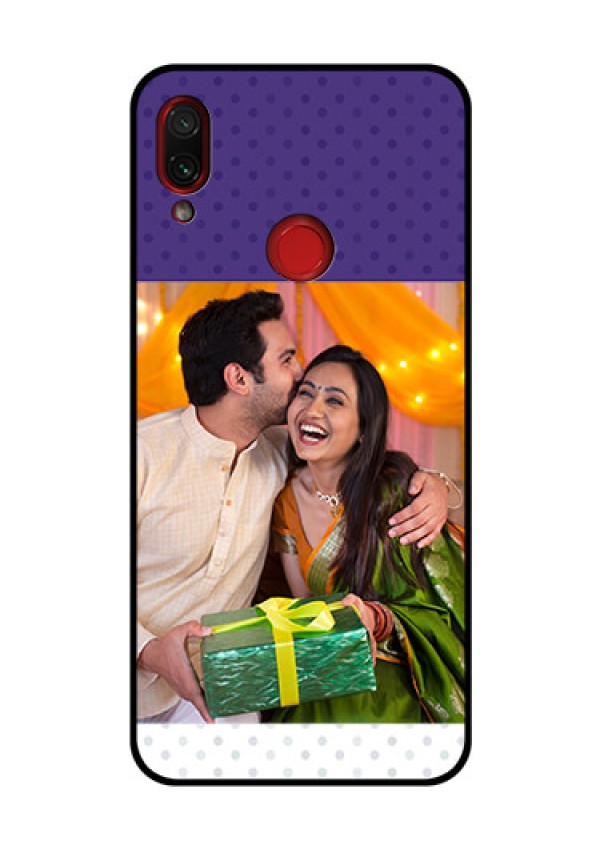 Redmi Note 7 Pro Personalized Glass Phone Case  - Violet Pattern Design