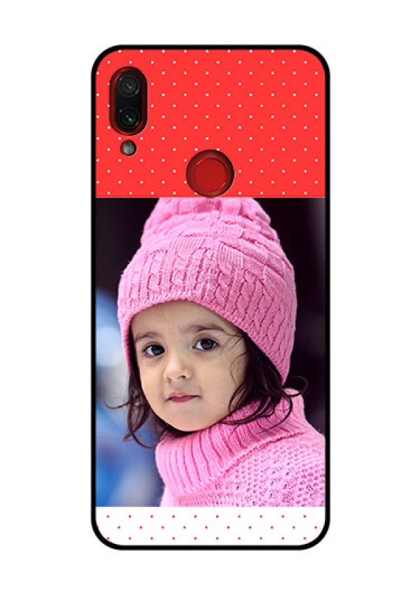 Redmi Note 7 Pro Photo Printing on Glass Case  - Red Pattern Design