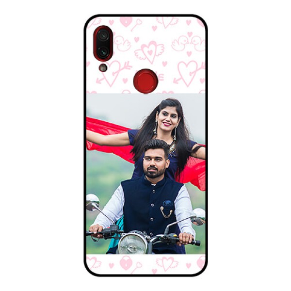 Redmi Note 7 Pro Custom Glass Mobile Case - Pink Flying Heart Design Redmi Note 7 Pro Custom Glass Mobile Case - Pink Flying Heart Design
