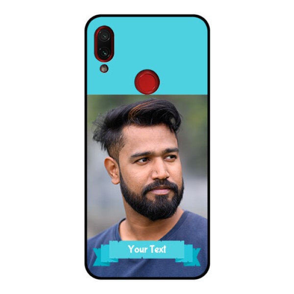 Redmi Note 7 Pro Personalized Glass Phone Case - Simple Blue Color Design Redmi Note 7 Pro Personalized Glass Phone Case - Simple Blue Color Design