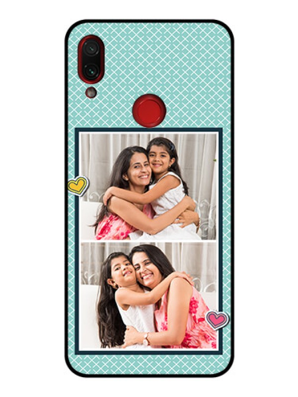 Custom Redmi Note 7 Pro Custom Glass Phone Case  - 2 Image Holder with Pattern Design