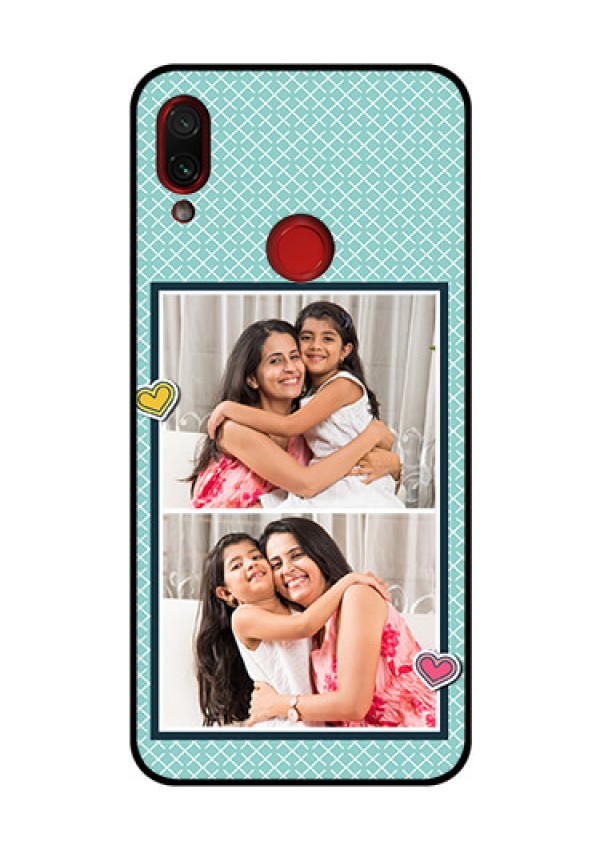 Redmi Note 7 Pro Custom Glass Phone Case  - 2 Image Holder with Pattern Design