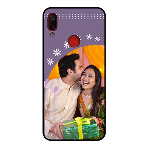 Redmi Note 7 Pro Custom Glass Mobile Case  - Lavender flowers design 