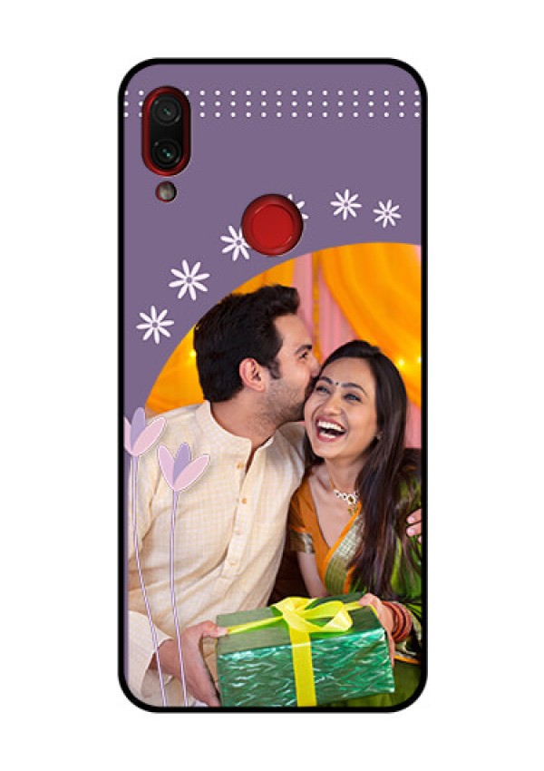 Redmi Note 7 Pro Custom Glass Mobile Case  - Lavender flowers design 