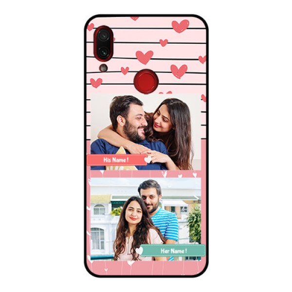 Redmi Note 7 Pro Custom Glass Mobile Case - Photo with Heart Design Redmi Note 7 Pro Custom Glass Mobile Case - Photo with Heart Design